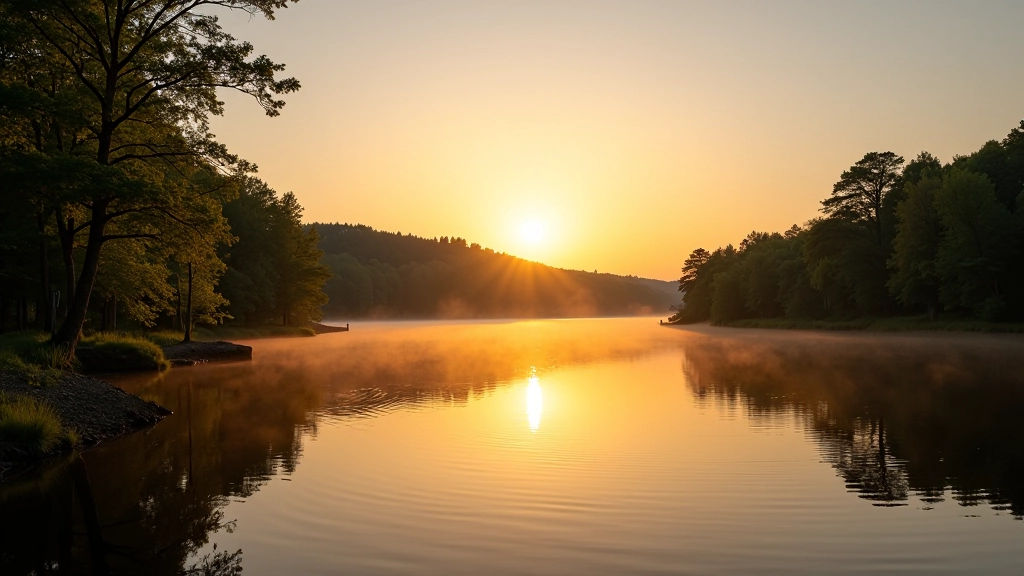 Serene lakeside landscape of Rāzna National Park with calm waters reflecting surrounding forests
